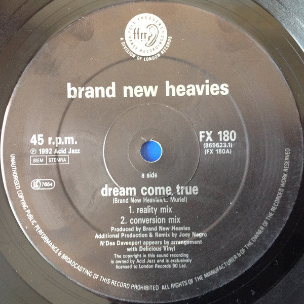 The Brand New Heavies Featuring Guest Vocalist N'Dea Davenport : Dream Come True (12")