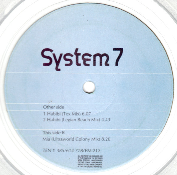 System 7 : Habibi (12", Single, Cle)