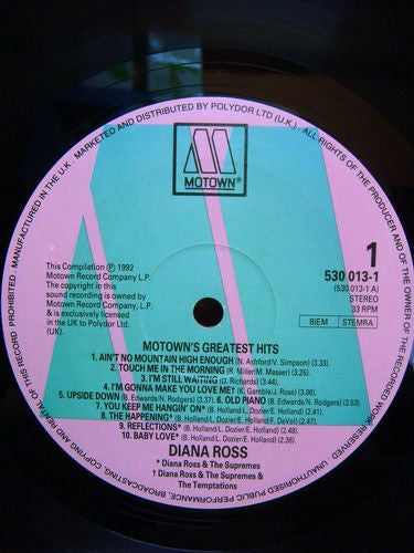 Diana Ross : Motown's Greatest Hits (LP, Comp)