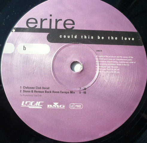 Erire : Could This Be The Love (12", Promo)