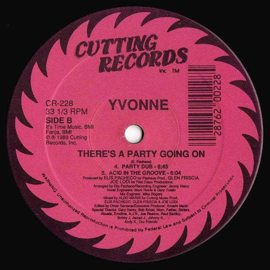 Yvonne DeLeon : There's A Party Going On (12")