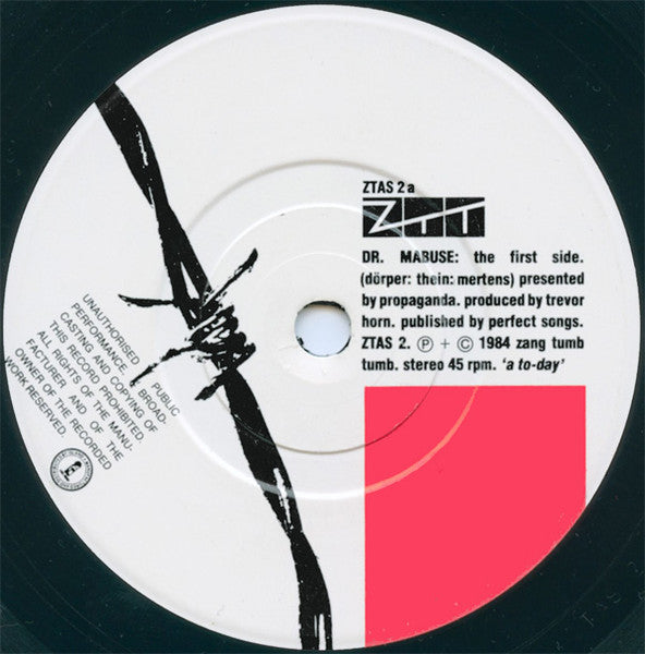 Propaganda : The Nine Lives Of Dr. Mabuse (7", Single, Whi)