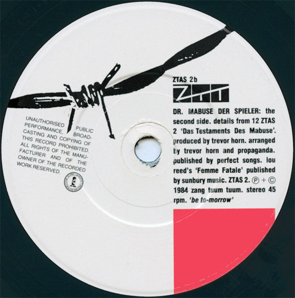 Propaganda : The Nine Lives Of Dr. Mabuse (7", Single, Whi)