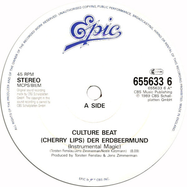 Culture Beat : Der Erdbeermund (Cherry Lips) (12")