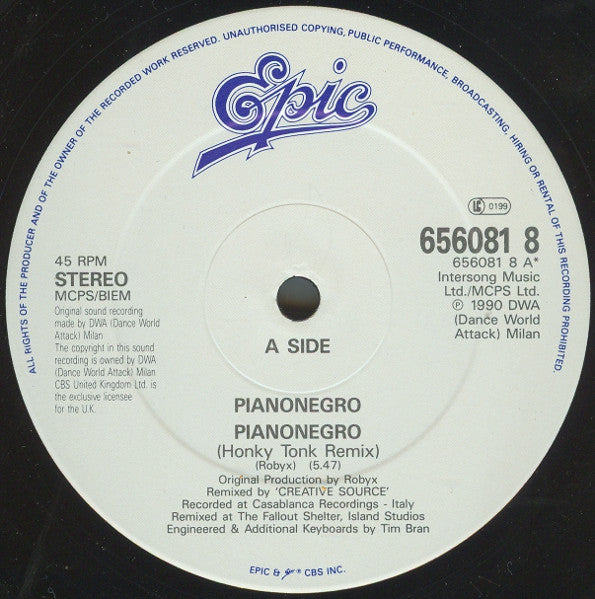 Pianonegro : Pianonegro (Honky Tonk Remix) (12")