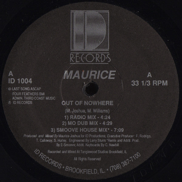 Maurice Joshua : Out Of Nowhere / Melody (12")