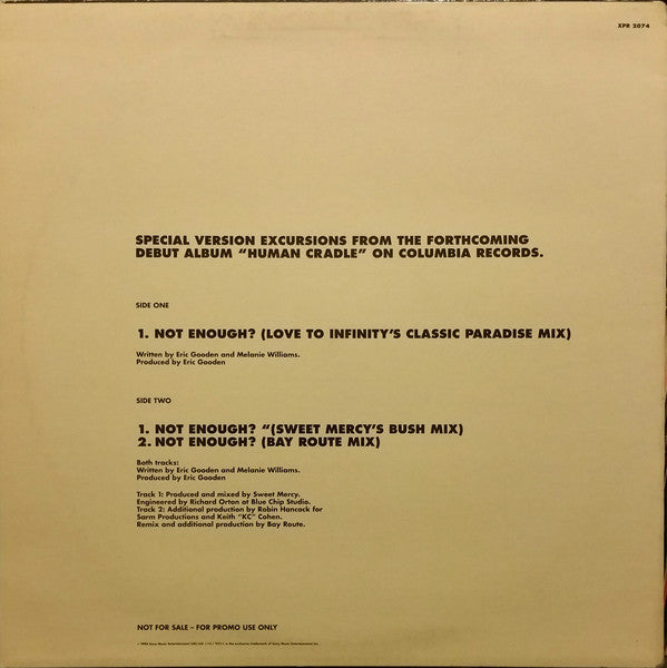 Melanie Williams : Not Enough? (12", Promo)