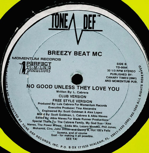 Breezy Beat MC : No Good Unless They Love You (12", Blu)