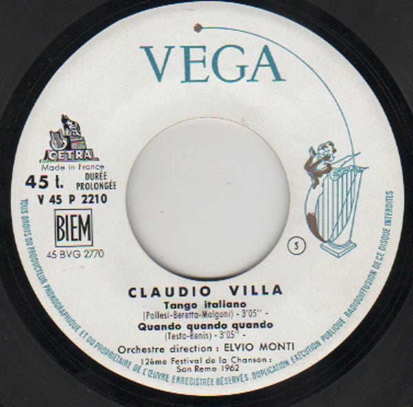 Claudio Villa : A San Remo (7", EP)