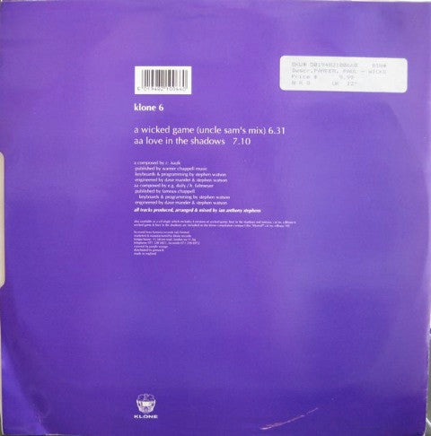 Paul Parker : Wicked Game / Love In The Shadows (12")
