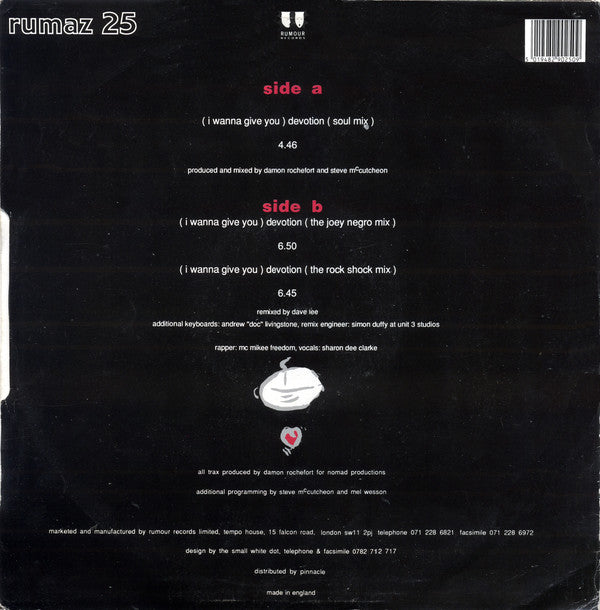 Nomad : (I Wanna Give You) Devotion (The Remixes) (12")
