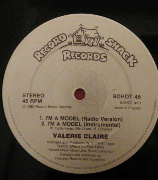 Valerie Claire : I'm A Model (Tonight's The Night) (12", Single)