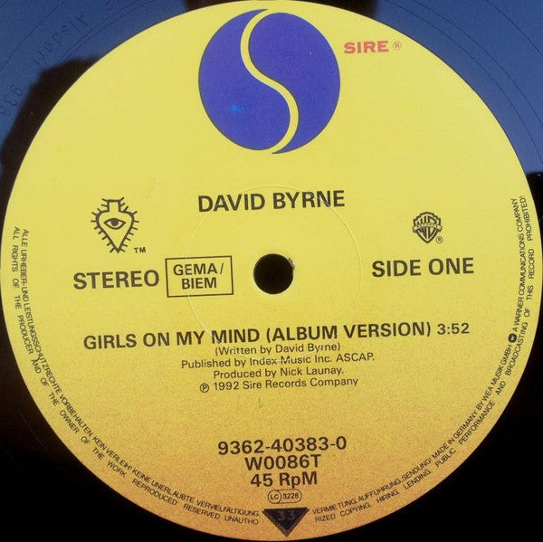 David Byrne : Girls On My Mind (12")