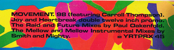 Movement 98 Featuring Carroll Thompson : Joy And Heartbreak (2x12", Promo, Gat)