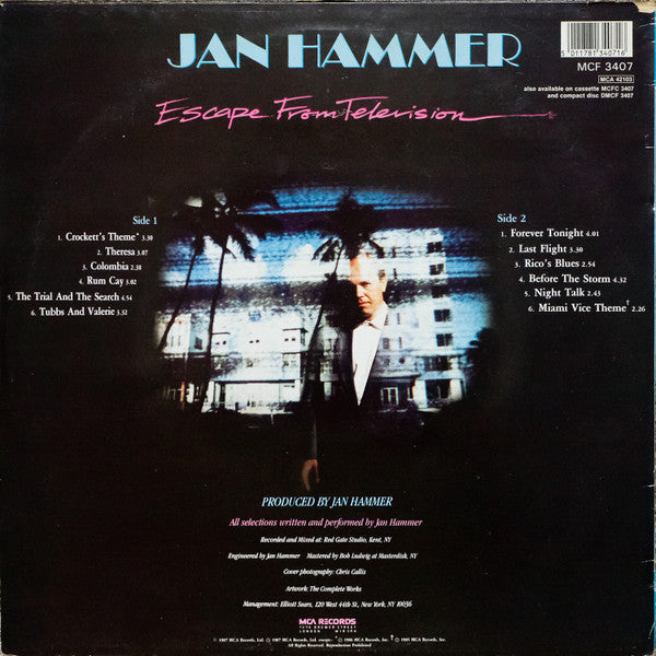 Jan Hammer : Escape From Television (LP, Album, Lin)