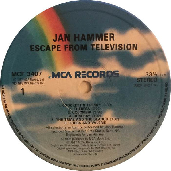 Jan Hammer : Escape From Television (LP, Album, Lin)