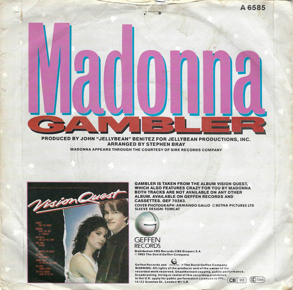 Madonna : Gambler (7", Single)