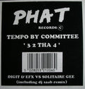 Tempo By Committee : 3 2 Tha 4 (12")