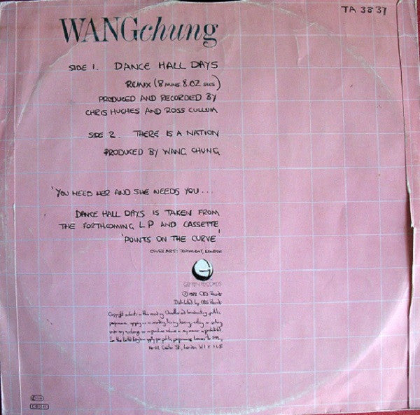 Wang Chung : Dance Hall Days (12", Single)