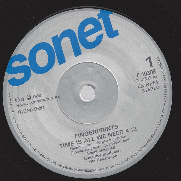 Fingerprints (2) : Time Is All We Need (7", Single)