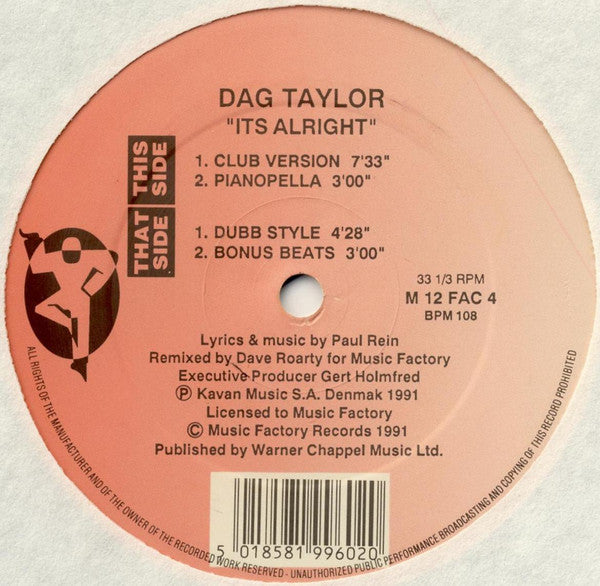 Dag Taylor : It's Alright (12")
