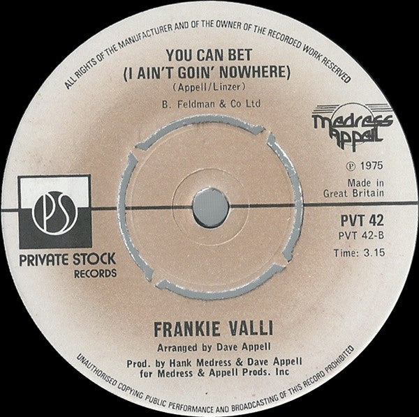 Frankie Valli : Our Day Will Come (7")