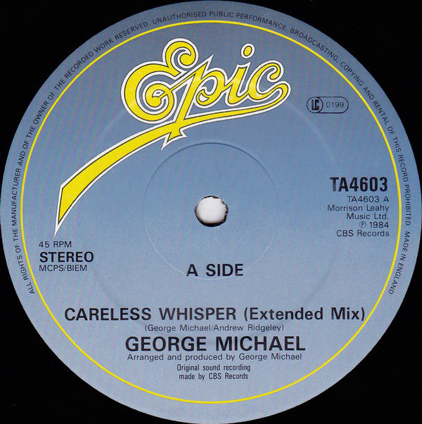 George Michael : Careless Whisper (12", Single)