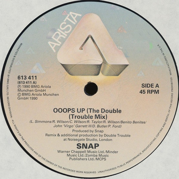 Snap! : Ooops Up (The Double Trouble Mix) (12", Single)