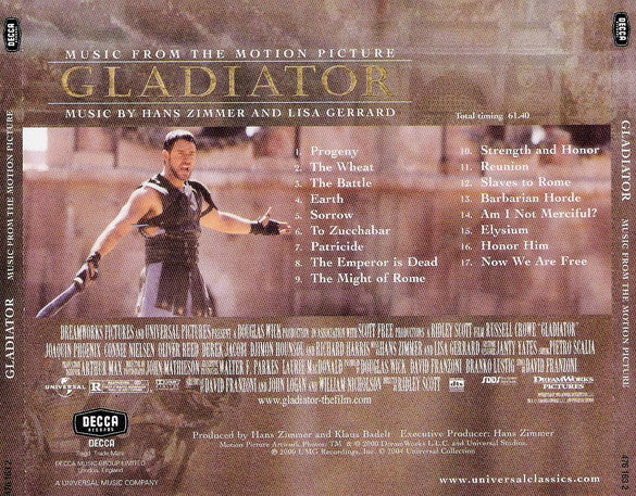 Hans Zimmer And Lisa Gerrard : Gladiator (Music From The Motion Picture) (CD, Album)