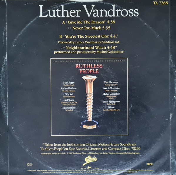 Luther Vandross : Give Me The Reason (12")