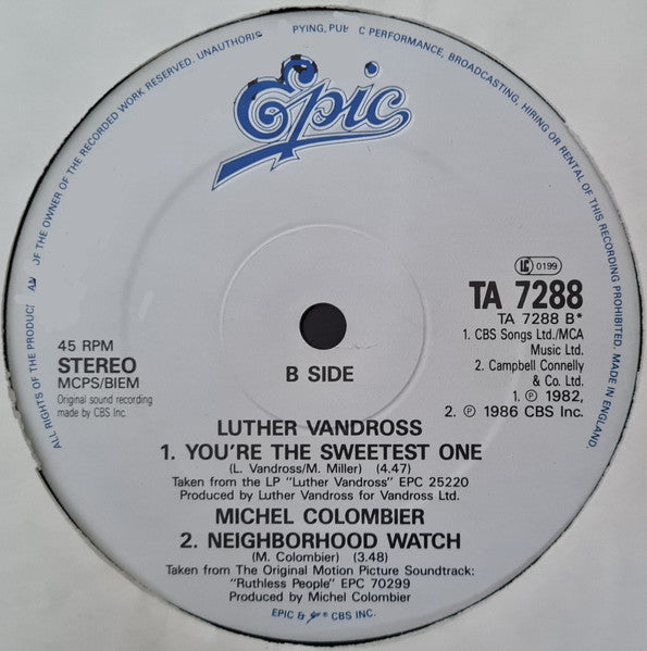 Luther Vandross : Give Me The Reason (12")