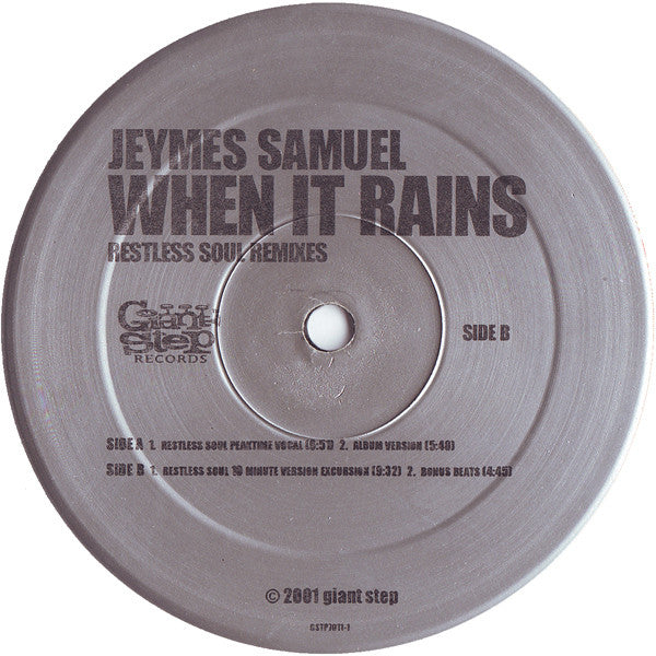 Jeymes Samuel : When It Rains (Restless Soul Remixes) (12")