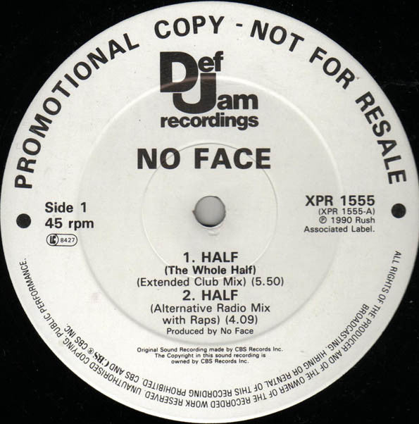 No Face (5) : Half (12", Single, Promo)