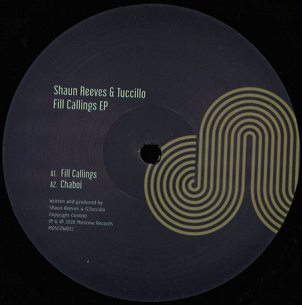 Shaun Reeves & Tuccillo : Fill Callings EP (12", EP)