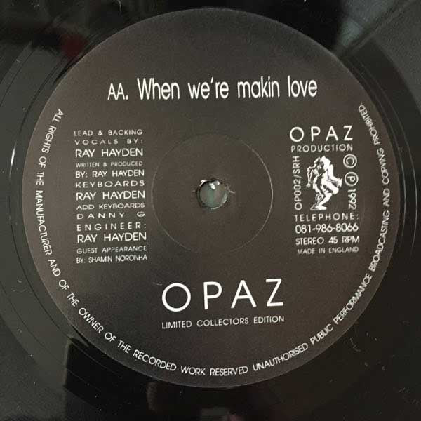 Ray Hayden, Opaz : Don't Say Nuthin (12", Ltd)