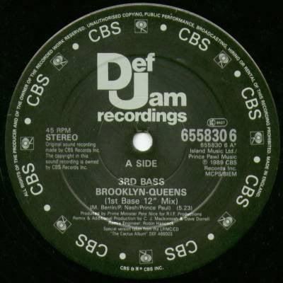 3rd Bass : Brooklyn Queens (12")