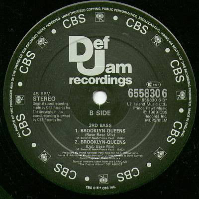 3rd Bass : Brooklyn Queens (12")