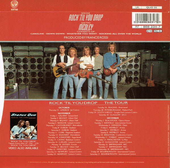 Status Quo : Rock 'Til You Drop (7", Single)