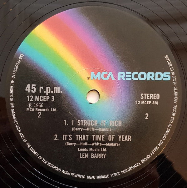 Len Barry : 1-2-3 / Like A Baby / I Struck It Rich / It's That Time Of Year (12", EP)