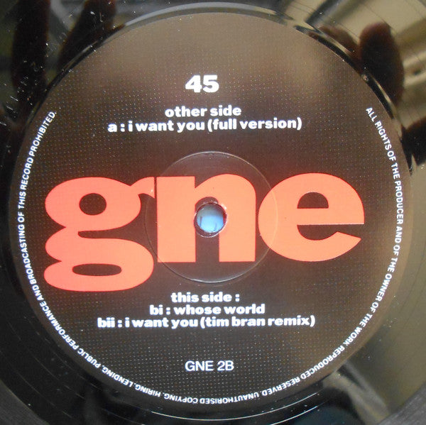 GNE : I Want You (12")