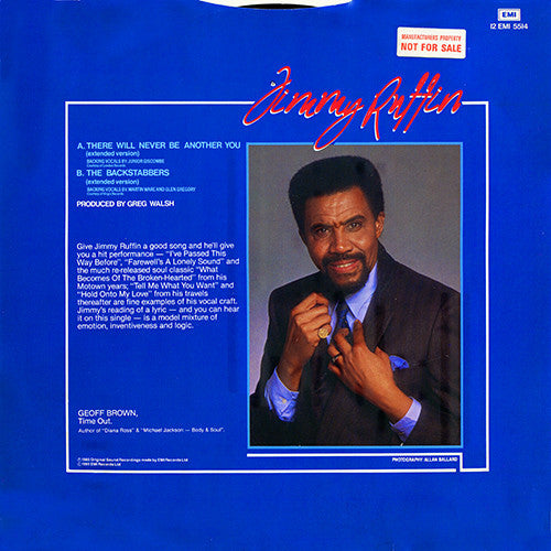 Jimmy Ruffin : There Will Never Be Another You (12", Promo)