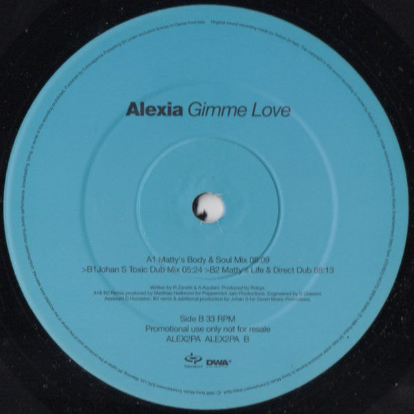 Alexia : Gimme Love (2x12", Promo)