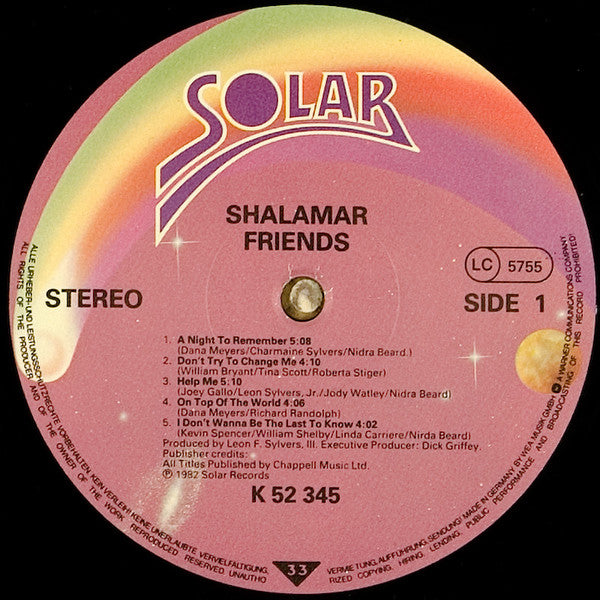 Shalamar : Friends (LP, Album)