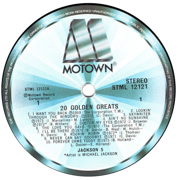 The Jackson 5 : 20 Golden Greats (LP, Comp)