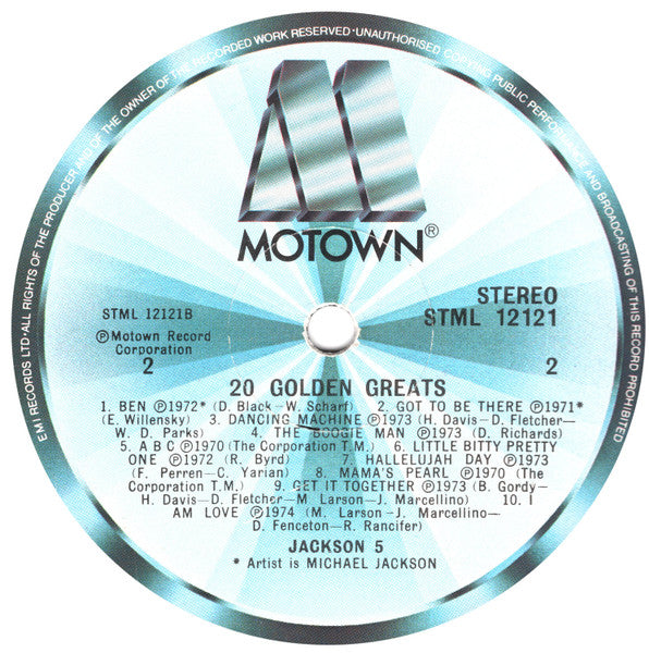 The Jackson 5 : 20 Golden Greats (LP, Comp)