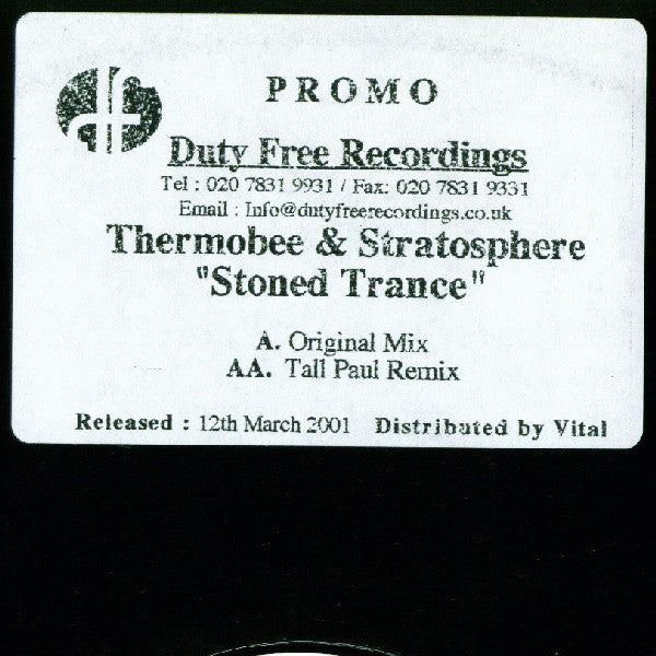 Thermobee & Stratosphere : Stoned Trance (12", Promo, W/Lbl)