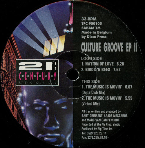 Bart Grinaert, Lajos Mészáros & Marc Van Campenhout / Culture Groove : Culture Groove E.P. II (12", EP)