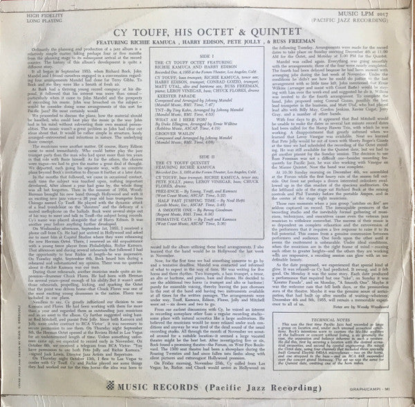 Cy Touff : His Octet & Quintet (LP, Album, Mono)