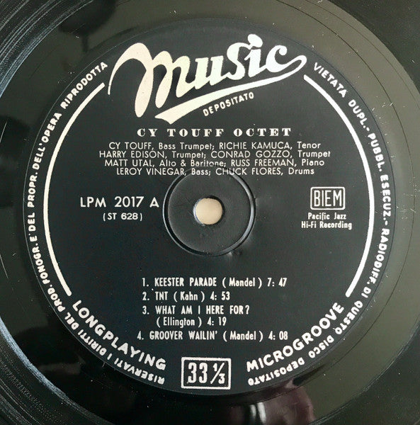Cy Touff : His Octet & Quintet (LP, Album, Mono)
