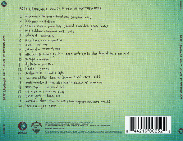 Matthew Dear : Body Language Vol. 7 (CD, Mixed)